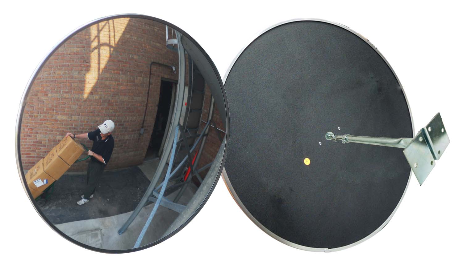 MIRROR,OUTDOOR, ACRYLIC 26 INCH WITH 1 Telescoping BRACKET/Plastic Back - Domes and Mirrors